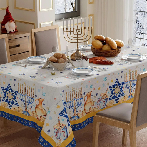 Hanukkah tablecloth star - tablecloth,