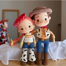 DISNEY TOY STORY 2pc SHERIFF WOODY JESSIE FULL CROCHET KIT+MANUAL