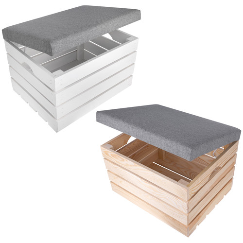 Upholstered chest with grey - chest,