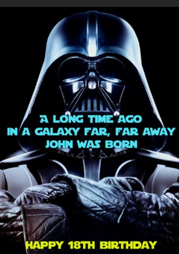 Personalised star wars - star, card