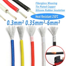 Heat Resistant 250℃ Fibreglass Wire 0.3mm²-6mm² Appliance Cable High Temp Spares