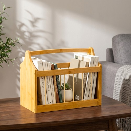 Magazine rack bamboo - magazine, wooden