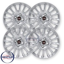 FIAT GRANDE PUNTO 2008 FL 2008 COPRICERCHIO COPPA RUOTA LOGO ROSSO 15 4 PZ