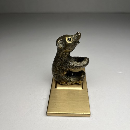 Antique bear pen holder brass - antique,