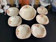Complete Alfred Meakin "Rose uoHip" Fruit serving bowl + 6 bowl set
