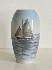 Bing & Grondahl Vase Sailing Boat Royal Copenhagen Art Nouveau 8356/257