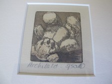 Cute Avril Sleeman Small Teddy Bear Etching "Algemon"  - Signed & Numbered F&G