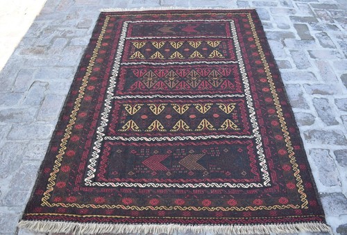 Black vintage afghan tribal - afghan,