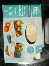 wooden fruit and veg food