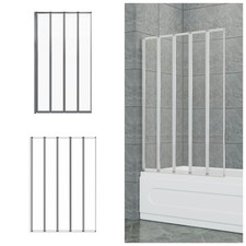 4/5 Panels Glass Bath Shower Screen Foldable Over Bath Tub Door Aluminium Frame