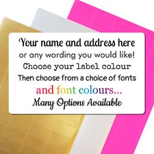 260 Personalised Address Labels WHITE SILVER GOLD PINK Printed Small Stickers
