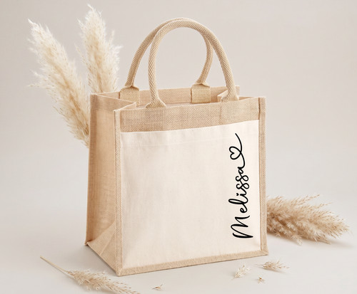 Personalised ladies jute - ladies, bag