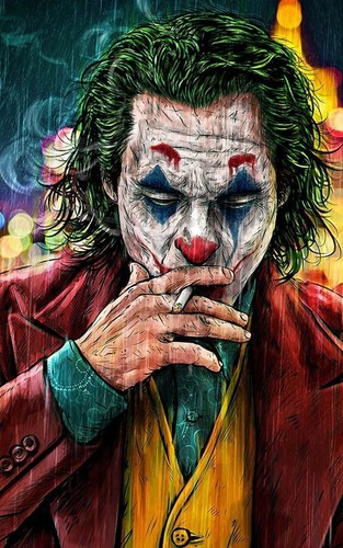 Smoking joker canvas wall art - joker,