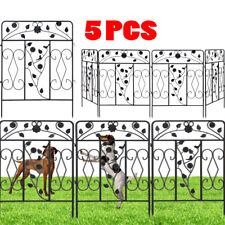 Sturdy Decorative Garden Metal Fence Temporary Animal Barrier 5 Panels for Yard