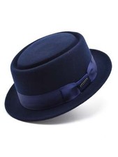 Stetson Wool Felt Cranston Pork Pie Men's Hats in Navy