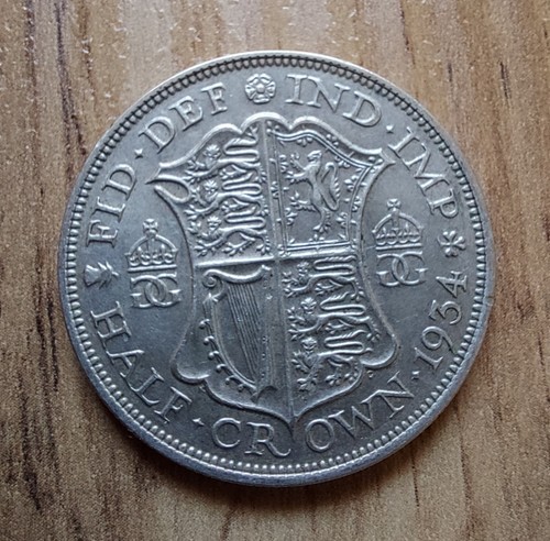 1934 silver halfcrown key - silver, halfcrown.