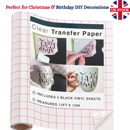 Vinyl transfer tape 12ft - 12ft, clear