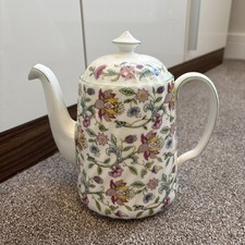 Minton Haddon Hall Large Coffee Pot Green Trim Bone China