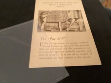 old Staffordshire Picture postcard J  Wedgewood , Etruria , Pottery , Pug Mill