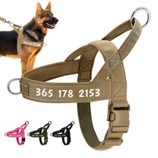 Personalized No Pull Dog Harness Reflective Name Tactical Vest Medium Large Dogs