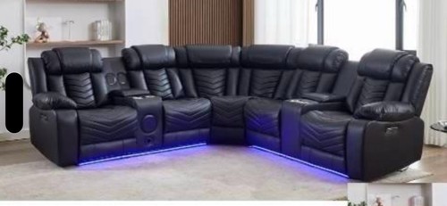 Black leather corner - black,