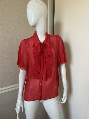 Zara nwt bright red - red, sheer
