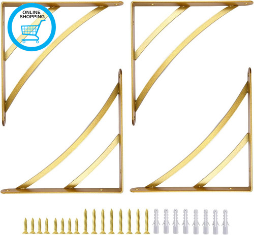 Small gold shelf brackets - small,