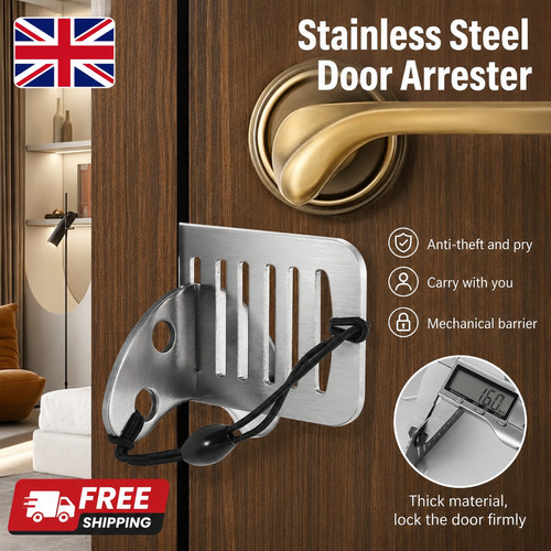 Portable door security stopper - door,