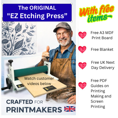 Etching printing press with - etching,