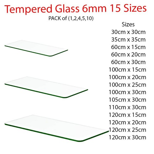 Clear tempered glass shelf - glass,