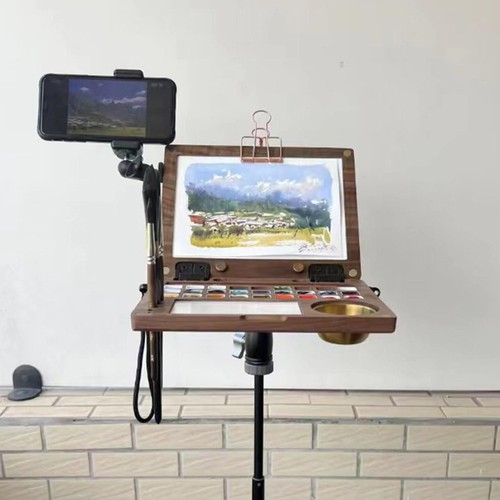 Watercolor palette with - with, lid