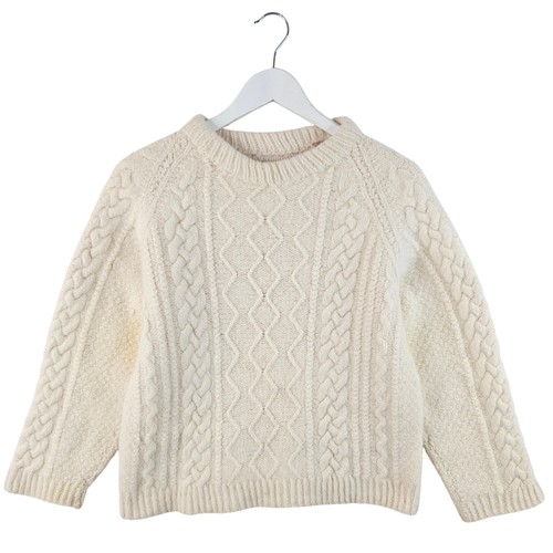 Womens aran cable knit jumper - knit,