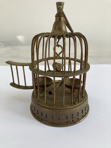 Vintage miniature brass bird - vintage,