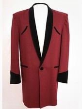 TEDDY BOY DRAPE JACKET CHEST 38 .WINE RED  1950s ROCK N ROLL SIZES 36”-56” chest