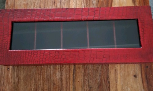Watch box red - red, leather