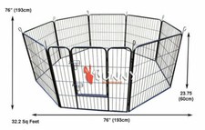 8 SIDED HEAVY DUTY PUPPY PLAY PEN WHELPING DOG CAGE FENCE HD01S