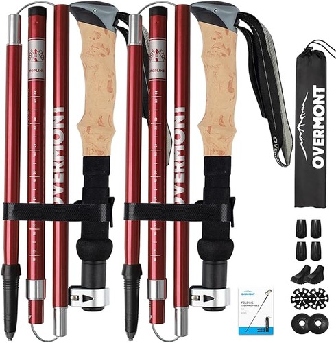 Pair collapsible walking poles - collapsible,