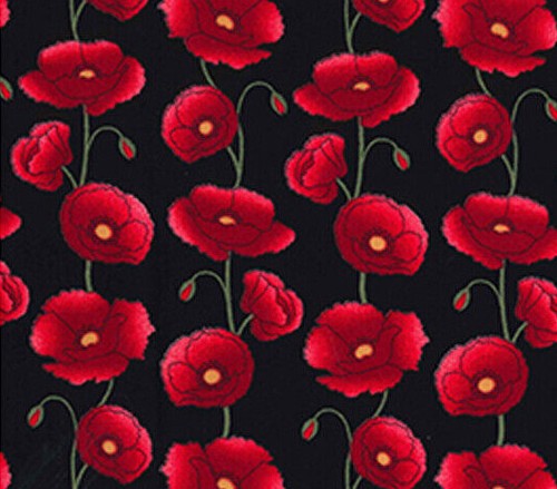 100 cotton fabric red poppy - 100%,