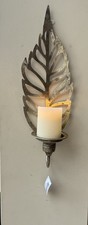 New London Ornaments Leaf Wall Sconce with Wax Timer Candle