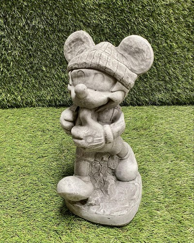 Concrete mickey mouse ornament - concrete,