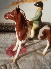 Beswick Horses 'Girl on Pony' Skewbald Colour Gloss 1499 - UK Made