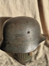 WW2 Genuine German Helmet M35 model, good size64, best maker -Q- Quist, paint!!!