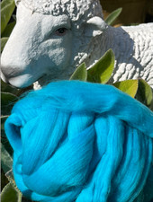 Wool Roving, Teal Blue Wool Roving, Teal Blue Roving, Spin Fiber, Felting Wool