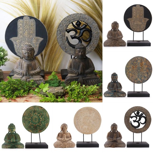 Handcarved wooden buddha - buddha, feng