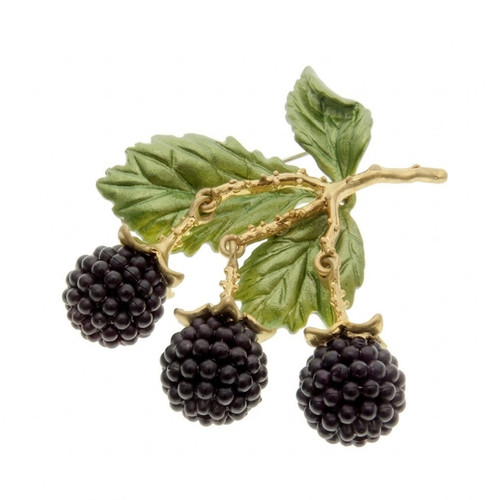 Blackberry fruit brooch gold - fruit,