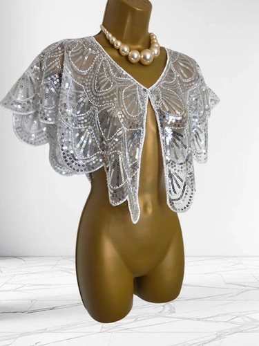 Bridal sequin cape - sequin, shawl