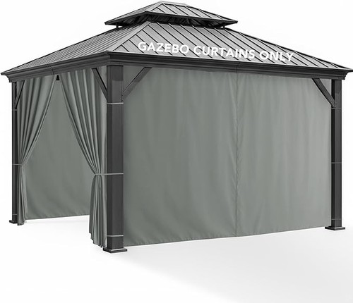 Gazebo side curtains grey - gazebo,