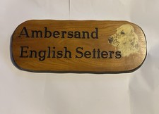 Large Vintage Hand Crafted Wooden Sign - Ambersand English Setters 59x24.75cm