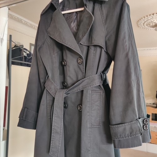 Black vintage trench - vintage, coat