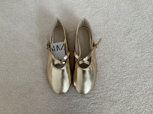 Zara girls gold shoes